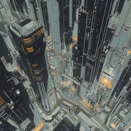 an example of an Orange style image generated in MidJourney using the prompt with the --sref 1031559728, ranked 14th among the user favorites on this website.
